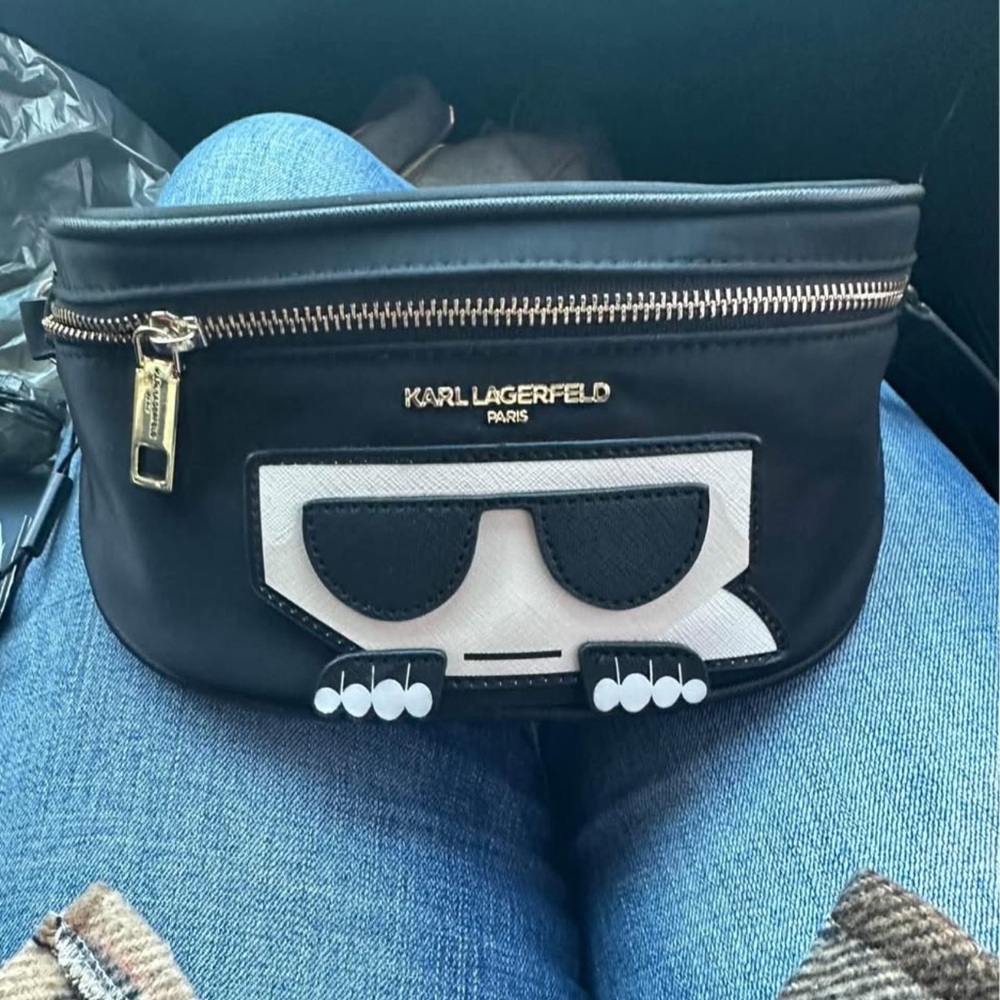 Karl Lagerfeld Black Graphic Waist Bag